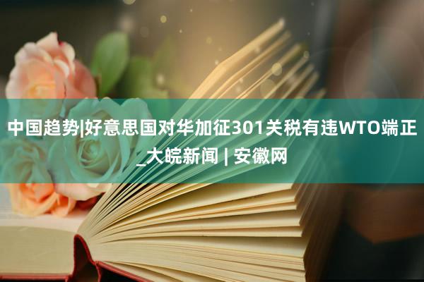 中国趋势|好意思国对华加征301关税有违WTO端正_大皖新闻 | 安徽网