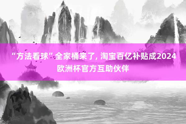 “方法看球”全家桶来了, 淘宝百亿补贴成2024欧洲杯官方互助伙伴