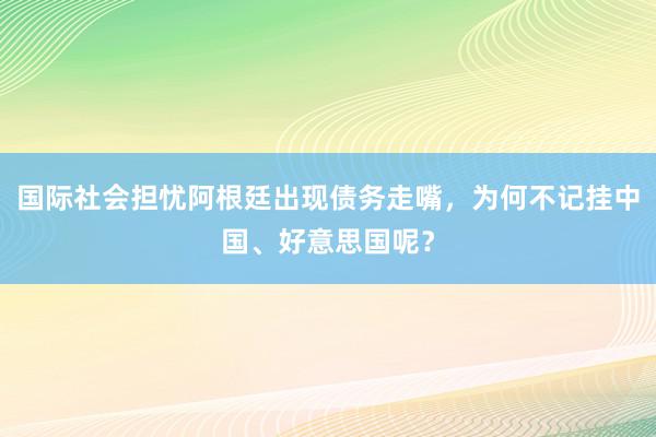 国际社会担忧阿根廷出现债务走嘴，为何不记挂中国、好意思国呢？