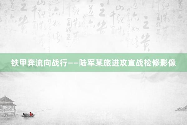 铁甲奔流向战行——陆军某旅进攻宣战检修影像