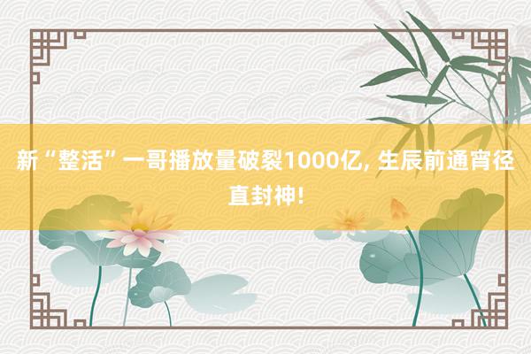 新“整活”一哥播放量破裂1000亿, 生辰前通宵径直封神!