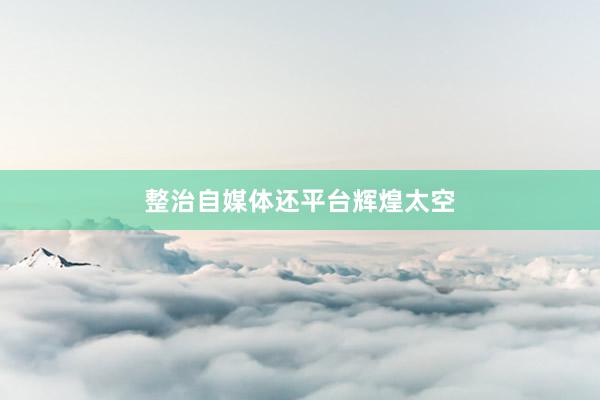 整治自媒体还平台辉煌太空