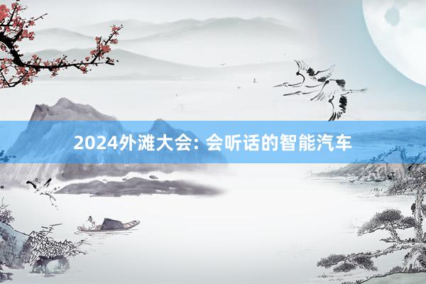 2024外滩大会: 会听话的智能汽车